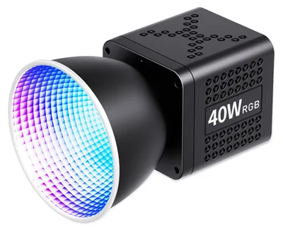 Produktbild von 40-W-RGB-LED-Videoleuchte, tragbar, mit integriertem 3400-mAh-Akku, einstellbarer Farbtemperatur und COB-Handleuchte