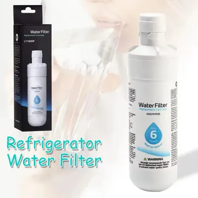 Produktbild von Wasserfilter für Kühlschrank - Ersatzfilterpatrone - 2er-Pack - 6 Monate Lebensdauer - Entfernt 99 % Chlor und Verunreinigungen - PP + Aktivkohle - LG1000PC, MDJ64844601, 46-9980, ADQ747935