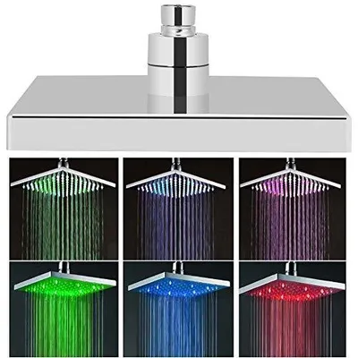 Produktbild von LED Duschkopf - 7 Farben wechselnd - 8 Zoll quadratisch