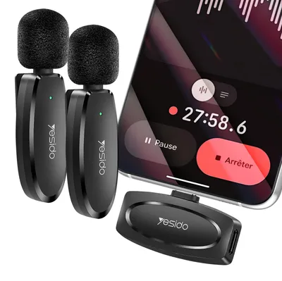 Obrázok produktu pre Bezdrôtové Mems 2Ks Klip-On Typ-C Yesido Kr13 Black