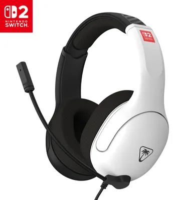 Produktbild von Turtle Beach Airlite Fit Schwarz und Weiß Wired Gaming Headset Offiziell Lizenziert für Nintendo Switch 2, 1, und OLED, Kabelgebunden, Gaming, 20 - 20000 Hz, 228 g, Kopfhörer, Schwarz, Weiß