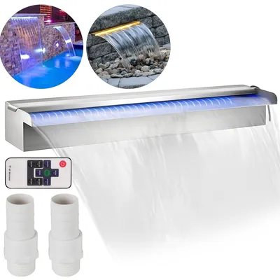 Zdjęcie produktu dla Fontanna wodospad do basenu ze światłem LED 60 cm