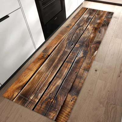 Produktbild von Küchenteppich 60x90cm rutschfest & abwischbar PVC Läufer - Holzmaserung