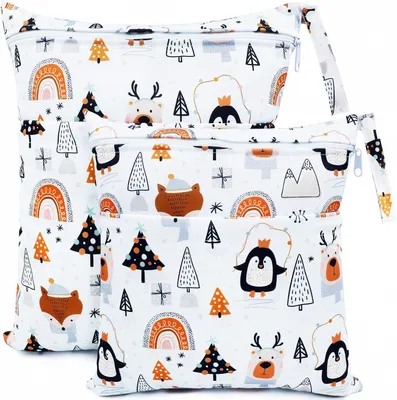 Imagen del producto de Bolsas para pañales húmedos, 2 unidades, impermeables, reutilizables, para guardar pañales de tela
