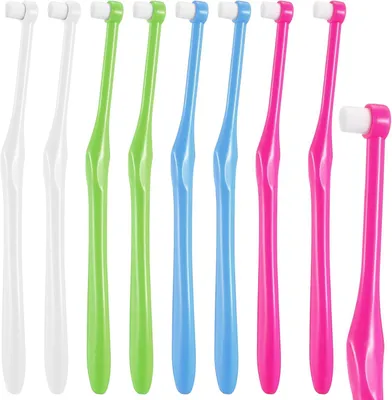 Produktbild von Handzahnbürsten extra weich, 8 Stück, orthodontisch, kompakt, für empfindliche Zähne