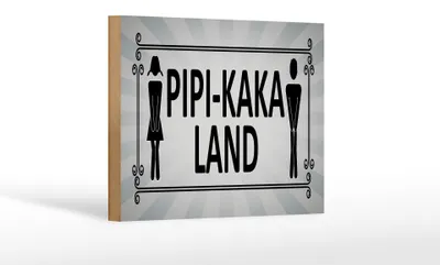 Produktbild von Holzschild Hinweis 18x12 cm Pipi-Kaka Land Toilette Dekoration