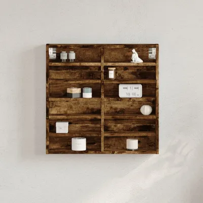 Zdjęcie produktu dla vidaXL Gablota z dębu wędzonego 60x8,5x58 cm Materiał drewnopochodny