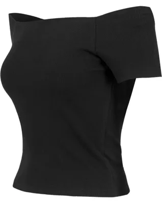 Obrázek produktu pro Dámské tričko Urban Classics Ladies Off Shoulder Rib Tee black - L