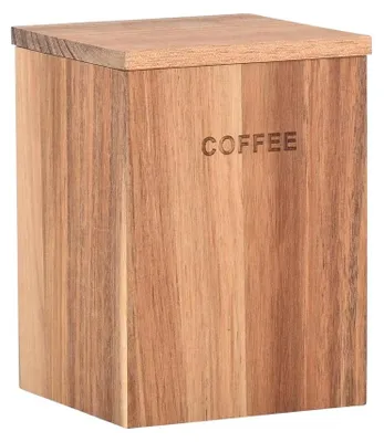 Image de ESTIA | Récipient pour café - 10 x 10 x 14 cm - bois d'acacia - pour cuisine