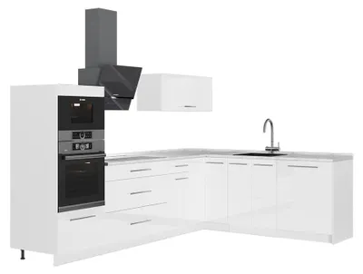 Obrázek produktu pro Rohová kuchyň Vicco Fame-Line Bílá vysoký lesk/Bílá 287 x 51.6 cm bez pracovní desky, Model 63548