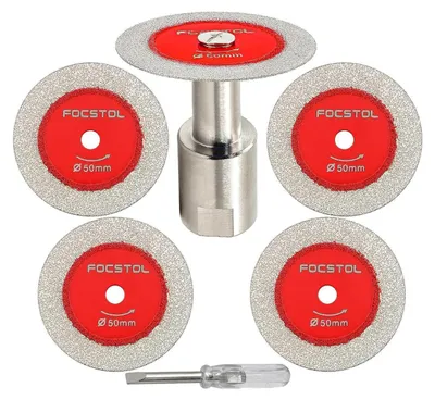 Image de Jeu de 5 disques de coupe diamant de 30 mm avec bride M14, pour verre, marbre, carrelage, diamètre 50 mm