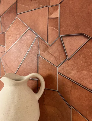 Produktbild von NEWROOM Tapete Braun Vliestapete Stein - Mustertapete Modern Rot-Braun Terracotta Steinmauer Fliesen Steintapete 3D Optik Steinoptik