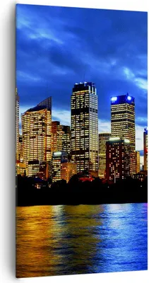 Produktbild von Bild auf Leinwand - Leinwandbild - Australien Nacht Stadt Wolkenkratzer - 65x120cm - Wand Bild - Wanddeko - Leinwanddruck - Bilder - Kunstdruck - Leinwand bilder - Wandkunst - PA65x120-1150