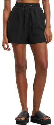Imagen del producto de Urban Classics - Pantalones cortos de muselina para mujer, color negro, básicos, 100% algodón, talla L