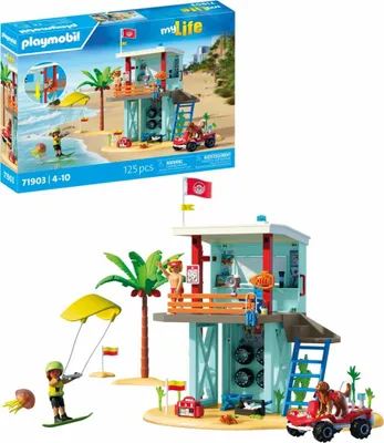 Immagine prodotto di PLAYMOBIL Torre di salvataggio con passeggino da spiaggia 0 0 Pc