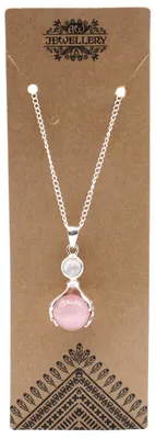 Imagen del producto de Colgante de Manos Curativas de Piedras Preciosas - Cuarzo Rosa
