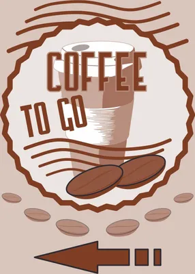 Produktbild von Verkaufsschild Schild Coffee to go Hochkant mit Pfeil links A2 (420x594mm)