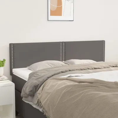 Produktbild von Design Möbel Kopfteile 2er Set Grau 72x5x78/88 cm Kunstleder - 2024 Neu