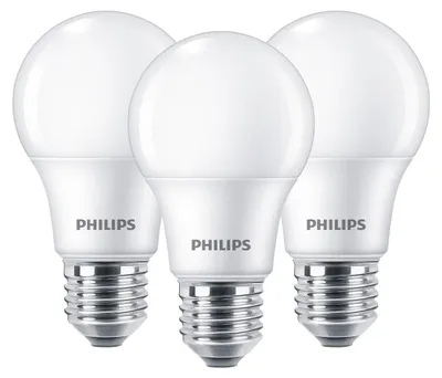Obrázek produktu pro Philips 3× žárovka 60 W, A60 E27, 8 W, 60 W, E27, 806 lm, 15000 h, Teplá bílá