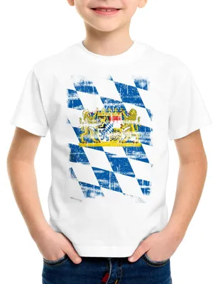 Produktbild von Bayern Vintage Flagge Kinder T-Shirt München  Fussball FC