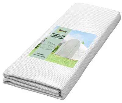 Productafbeelding van Kasfolie 4 x 2 m, waterdichte tuinfolie met deur, 8 ramen, UV-bescherming, scheurvast polyethyleen, alleen witte folie