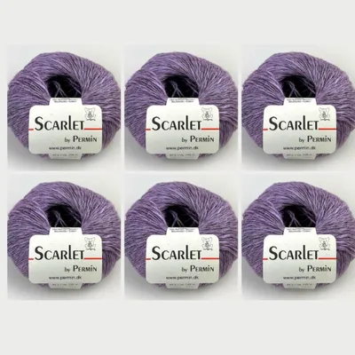 Image de 6x Scarlet de Permin – Fil pour l'été (lin, coton et ECOVERO™) (43 lavande)