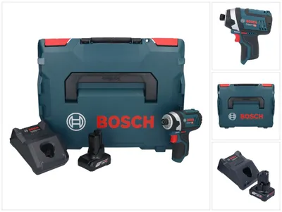 Immagine prodotto di Bosch GDR 12V-105 Professional Avvitatore ad impulsi a batteria in valigetta L-Boxx + 1x Batteria GBA 12 V 3,0 Ah + 1x Caricabatterie GAL 1230