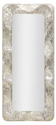 Image de Miroir mural en métal argenté, dimensions : 70 x 6,5 x 160,5 cm