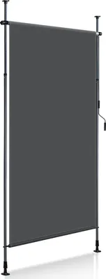 Produktbild von Faziango Senkrechtmarkise Außenrollo 120 x 270 cm Balkonrollo mit Handkurbel Sichtschutz Vertikalmarkise ohne Bohren Sonnenschutz Windschutz Markise Anthrazit