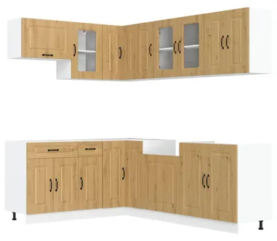 Image de vidaXL Ensemble de 11 armoires de cuisine Kalmar Chêne Artisan Bois composite