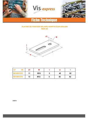 Produktbild von Montageplatte Befestigung SOLAR M10 Edelstahl A2