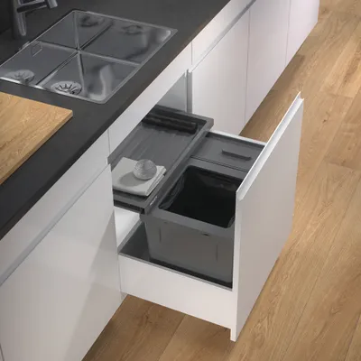 Produktbild von Abfallsammler X-LINE 600/M7 mit Basic Schublade, anthrazit für 60 cm Schrankbreite
