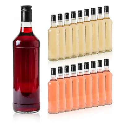 Produktbild von SuperButelki.pl - 30x Monopoly Glasflasche 1l mit Verschluss - für Wodka, Liköre, Moonshine, Säfte, Alkohol, farbloses Glas, MONOPOL, Fassungsvermögen