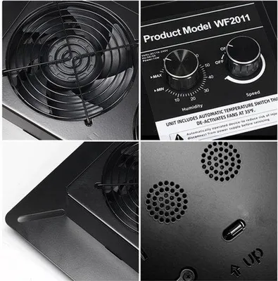 Productafbeelding van Ventilatieventilator Voor Kruipruimte - Zwart - Met Vochtsensor En Thermostaat
