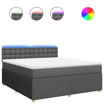 Produktbild von Boxspringbett mit Matratze Dunkelgrau 180x200 cm Stoff