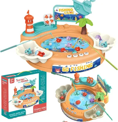 Produktbild von Interaktives Spiel Fischfang Großes Set Angelruten Wasserbecken Fischmelodien