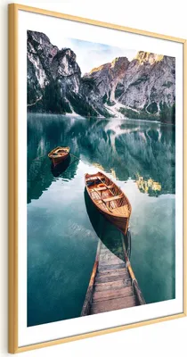Produktbild von Posterpapier Poster - Boats in the Dolomites 60x90 cm Landschaften c-B-0418-ao-a