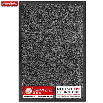 Produktbild von Schmutzfangmatte Space 205 Rutschfeste Fußmatte mit TPE-Rücken Velours Anthrazit 90 x 150 cm