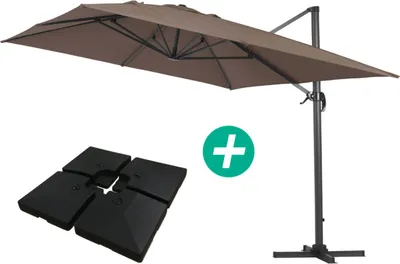 Immagine prodotto di Ombrellone decentrato in alluminio SUN 4 - Rettangolare - 3 x 4 m - Talpa - Piastrelle incluse