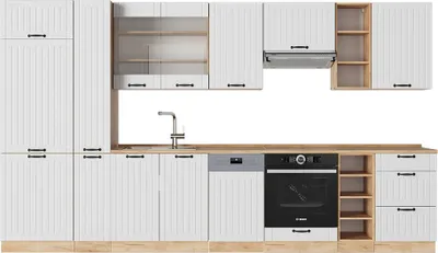 Obrázek produktu pro Kuchyňský kout Vicco Fame-Line Bílý venkovský dům 355 cm , PD Dub, Model 56815