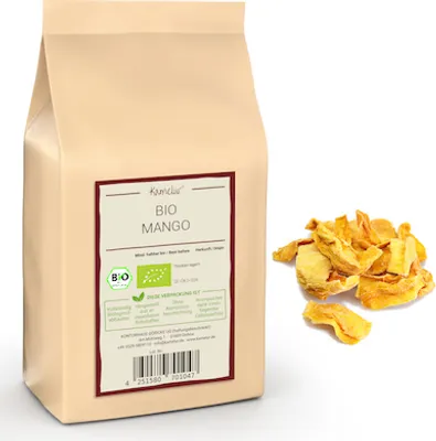 Produktbild von Kamelur 1kg BIO Mango getrocknet & ungeschwefelt, BIO Trockenfrüchte ungezuckert