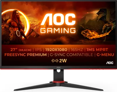 Produktbild von Gaming-Monitor 27G2SPAE/BK, G2, Schwarz, 27 Zoll, Full HD, IPS, 165 Hz, 1 ms