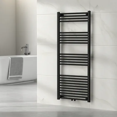 Produktbild von Handtuchheizkörper ’Voss’ mit 24 Stangen Stahl 140 x 60 cm Schwarz