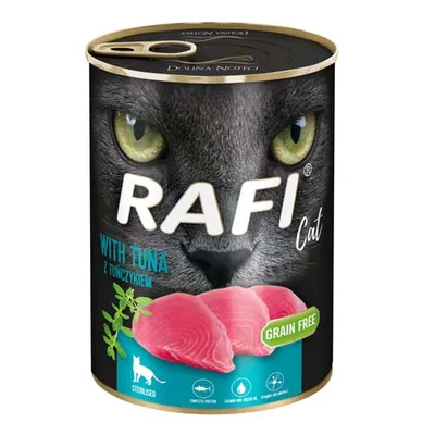 Zdjęcie produktu dla RAFI mokra karma dla kota sterylizowanego z tuńczykiem 400g Dolina Noteci
