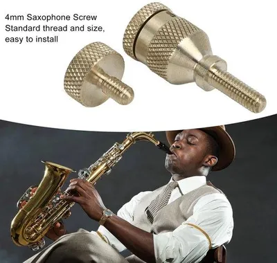 Produktbild von Saxophonschraube, 2 Stück - Metallschraube - Kompatibel mit Sopran-, Tenor- und Alt-Saxophon - Verschleißfest - Aufbewahrungsbox - Einfache Installation - Saxophonschraube