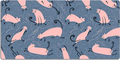 Produktbild von Schreibtischmatte Tischunterlage 90x45 cm Mauspad - Cartoon-Katzen