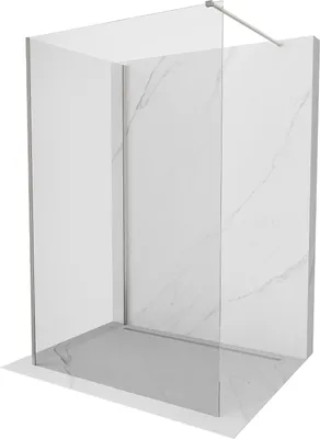 Image de Mexen Kioto Pare-douche à l'italienne 100 x 90 cm, transparent, nickel brossé - 800-100-212-97-00-090