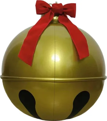 Produktbild von Große Weihnachtsdekorationen für draußen | Riesige Weihnachtskugeln | Aufblasbare Weihnachtsartikel | Aufblasbare Weihnachtskugel mit Glöckchen | Aufblasbare Kugeldekorationen für Garten, Terrasse und Hof