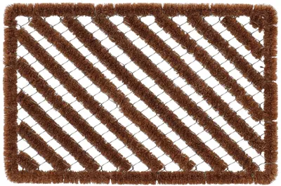 Image de Paillasson spirale - fils de fer avec coco - L 40 x l 60 x H 3 cm