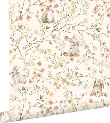 Obrázek produktu pro ESTAhome tapeta králík zelená, žlutá a terakota 0,53 x 10,05 m